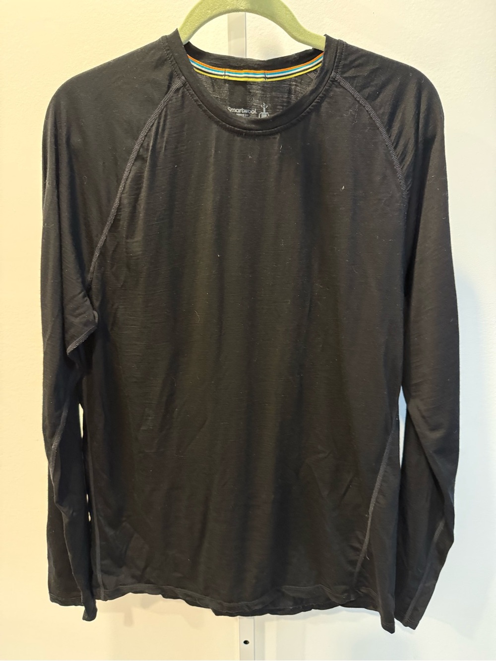 Smartwool Men’s Black Long-Sleeve Crew Base Layer Merino Wool Size L